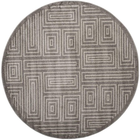 Safavieh 7 x 7 ft. Amherst Power Loomed Round Area Rug; Grey & Ivory AMT430C-7R